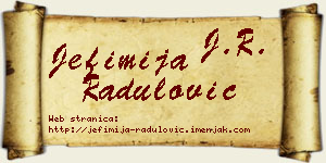 Jefimija Radulović vizit kartica